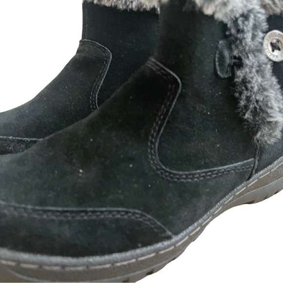 KHOMBU Iris Women's Boots Black Suede Water Repellent Plush Faux Fur Size 6 - Picture 7 of 11